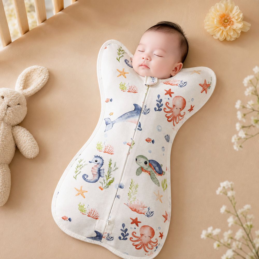 Baby Sleep Sack - 면 소재 아기 속싸개 담요, 놀람