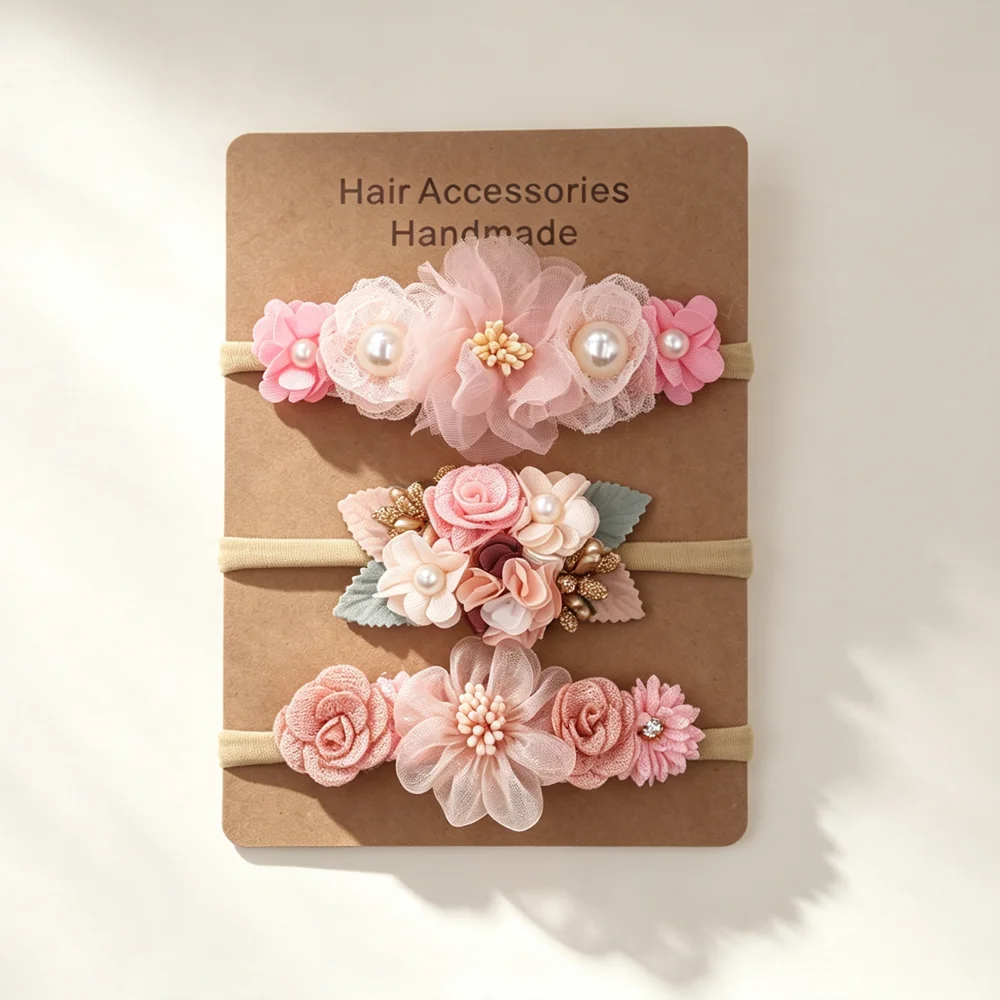 Baby Products Set - 3개 세트 아기 여자아이 탄성 헤어밴드