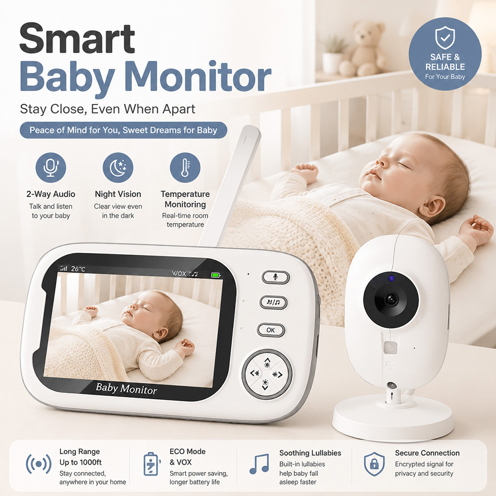 Baby Products Video - 3.5인치 카메라와 오디오 기능이 있는 베이비
