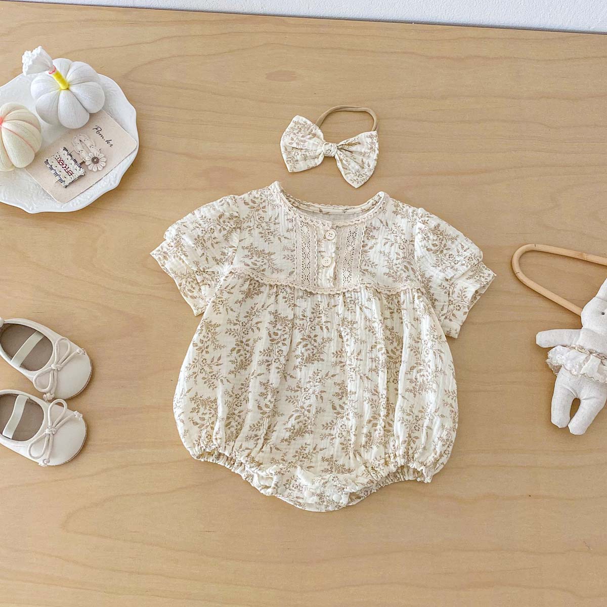 Baby Products Korean - 여름 얇은 아기 크레이프 천 꽃무늬