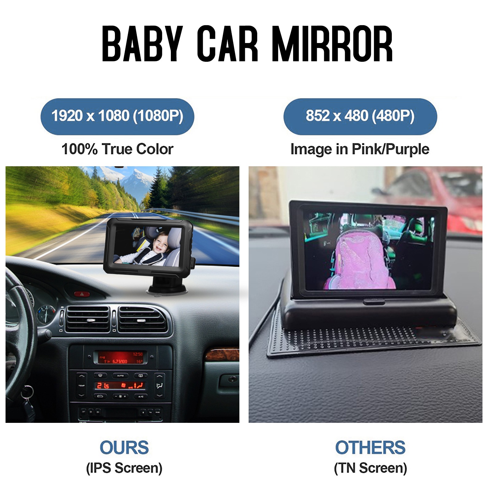 Baby Products Video - 1080P 4.3인치 IPS 스크린 야간 투시
