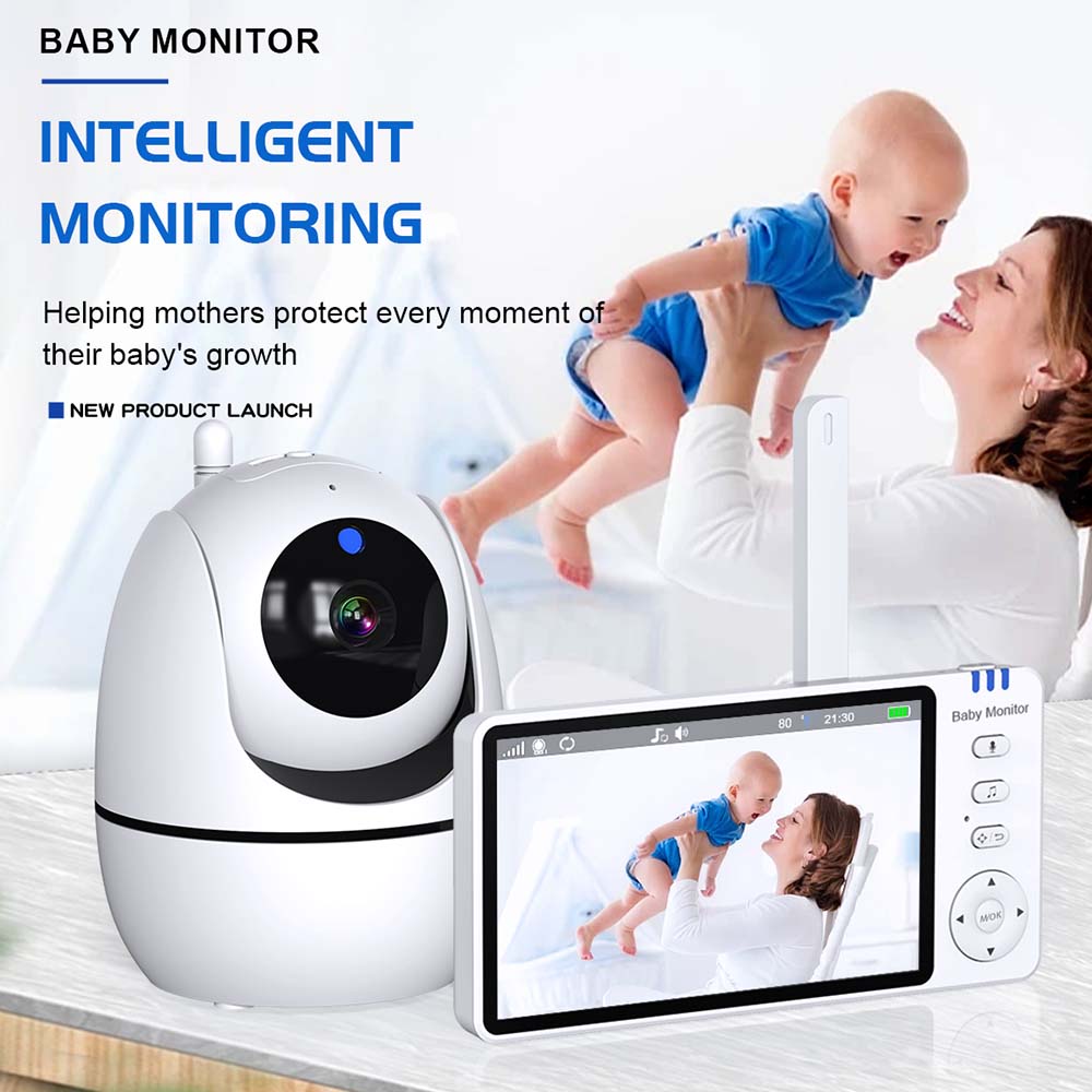 5 인치 비디오 베이비 모니터, 실내 무선 양방향 오디 - Baby Products Video 리뷰 및 가격