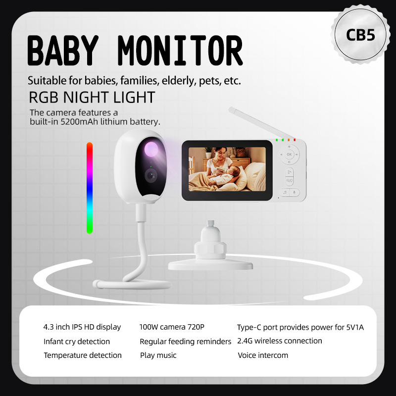 4.3인치 지능형 베이비 모니터 카메라 (내장 배터리, - Baby Products Video 리뷰 및 가격