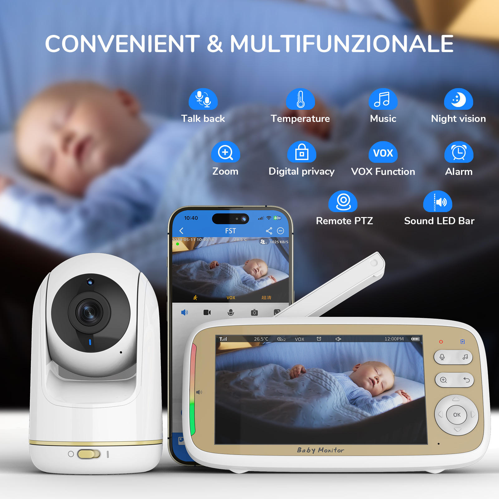 VB803 PRO HD 720P 베이비 모니터 WIFI - Baby Products Video 리뷰 및 가격