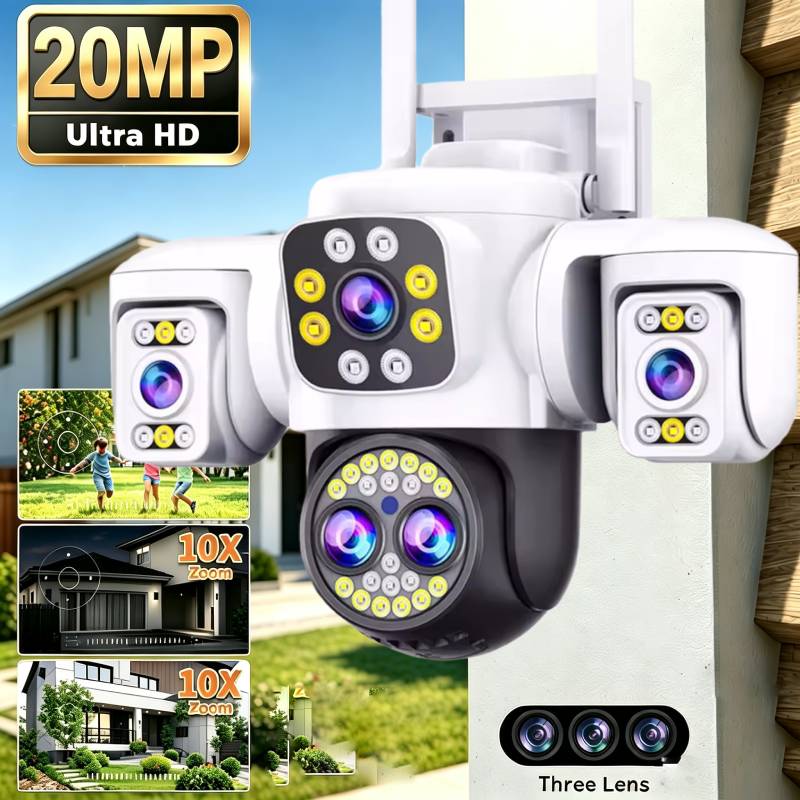 20MP 감시 Wifi 카메라 4개의 렌즈 트리플 스크 - Baby Products Video 리뷰 및 가격