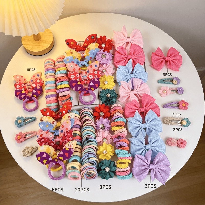 73종 신상 패브릭 여자아이 헤어 액세서리 세트, 탄력 - Baby Products Set 리뷰 및 가격
