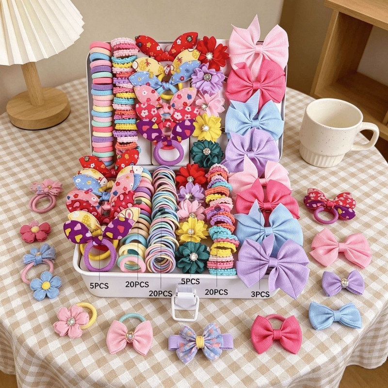 73종 신상 패브릭 여자아이 헤어 액세서리 세트, 탄력 - Baby Products Set 리뷰 및 가격